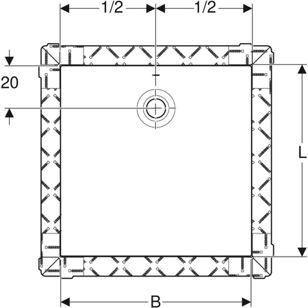 Brodzik kwadratowy Geberit Olona 90x90 cm, biały