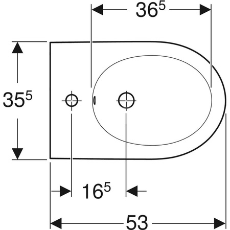 Bidet wiszący iCon, ukryte mocowania, 53 cm, z przelewem
