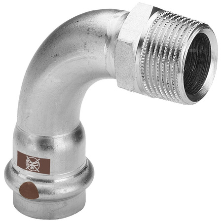 Łuk 90' VIEGA 1714, stal nierdzewna / stal nierdzewna, 15 mm x 1/2'' (zz x gz)