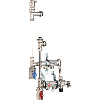 Rozdzielacz do instalacji c.o. GEBERIT Volex mosiądz (niklowany) GW 1'', 2-obieg. Eurokonus 3/4''