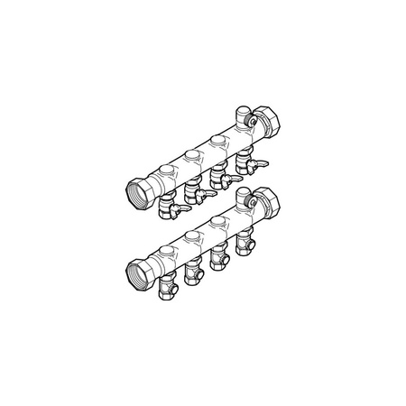 Rozdzielacz do ogrzewania podłogowego VIEGA 1007 9-obieg. stal nierdzewna gw DN 40 x gw 3/4'' + odpowietrznik + zawór przy przyłączu