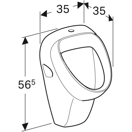 Pisuar Geberit Aller, dopływ u góry, odpływ do tyłu lub w dół