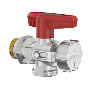 Zawór kulowy Simplex KFE DN 15 kątowy, nie zawiera silikonu