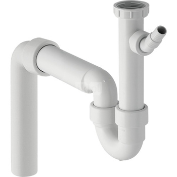 Zlewozmywakowy zestaw odpływowy, biały R 1 1/2"x50mm