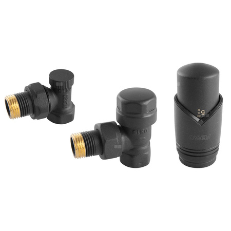 Dekoracyjny zestaw termostatyczny kątowy, antracyt