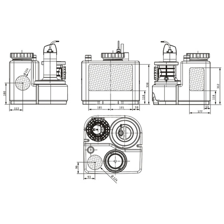 Pompa do ścieków WILO DrainLift SANI-S.11M/3C 50 Hz / 5.4 m³/h / 1.07 W