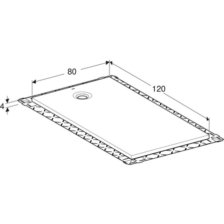 Brodzik prostokątny Geberit Olona 120x80 cm, biały