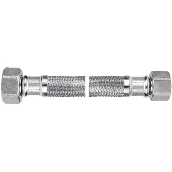 Wąż przyłączeniowy elastyczny FERRO z oplotem (stal), gw x gw, 1/2'' x 3/8'', długość 30 mm