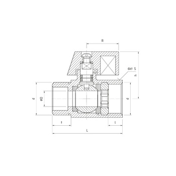 Zawór kulowy PERFEXIM 3021 mosiądz chromowany, PN16 1/2'' gz x gw, uchwyt: krótka dźwignia