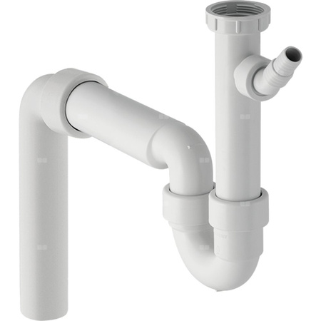 Zlewozmywakowy zestaw odpływowy, biały R 1 1/2"x40mm