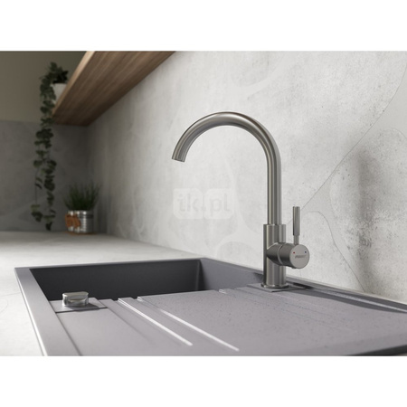 Bateria zlewozmywakowa stojąca FERRO CAMIRA INOX, kolor stal