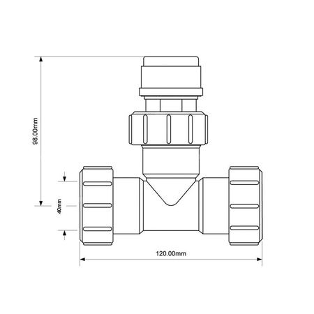 Trójnik z zaworem napowietrzającym 40mm
