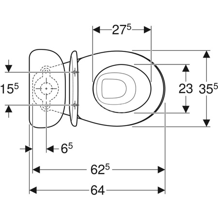 REKORD Zestaw: miska ustępowa kompaktowa ze spłuczką owalną z zasilaniem bocznym, odpływ poziomy, Rimfree (K93020000+K94009000)
