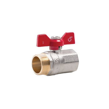 Zawór kulowy PERFEXIM KX04 mosiądz niklowany, PN30 3/4'' gz x gw, uchwyt: motylek