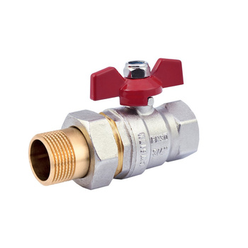 Zawór kulowy PERFEXIM PHA-007 mosiądz niklowany, PN30 1/2'' gz x gw, uchwyt: motylek