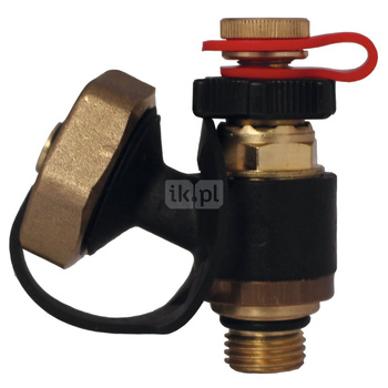 Zawór regulacyjno-pomiarowy HERZ ze spustem mosiądz (czerwony), 1/4'' GZ