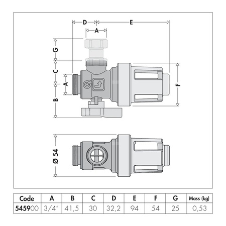 Separator CALEFFI Caleffi XS, 3 bar / 90'C, 3/4'', z wkładem magnesowym, kolor: chromowany