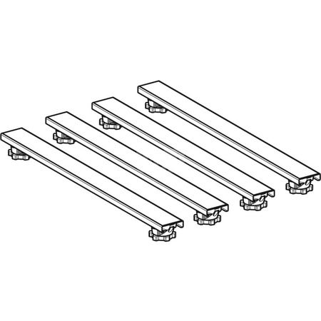 Zestaw nóg i trawersów do brodzików kamienno-żywicznych Geberit, od 140 cm, 4Tr800, wysokość 6-12 cm