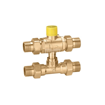 Trójdrożny kulowy zawór strefowy z trójnikiem obejściowym 3/4" 14,43