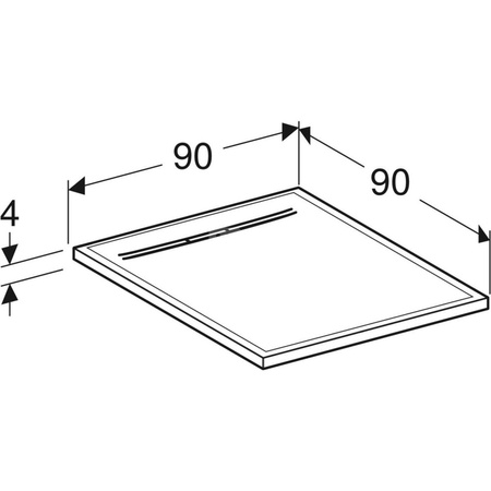 Brodzik prostokątny Geberit Sestra 90x90 cm, biały