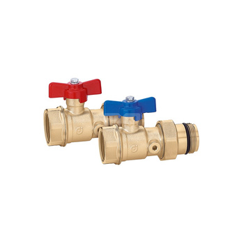 Para zaworów odcinających kulowych. Z możliwością przyłączenia termometru 1 1/4" x 1 1/4"