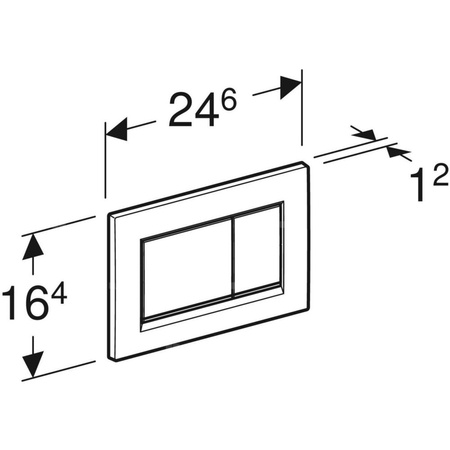 Przycisk uruchamiający Geberit Sigma30, przedni, biały-chrom bł.-biały