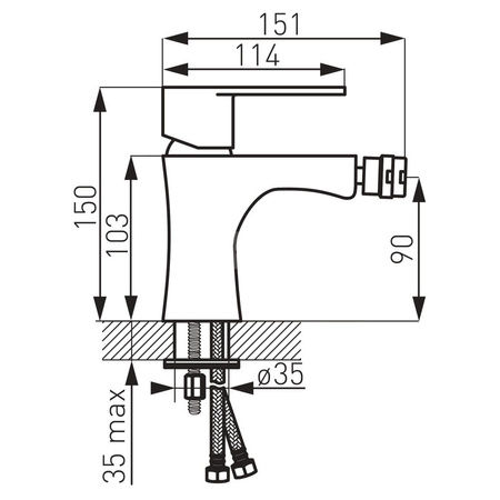 Bateria bidetowa stojąca FERRO ALGEO, kolor czarny