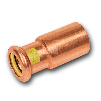 Nypel SANHA Press Gas redukcja, Cu, 15 mm x 14 mm (zz x zw)