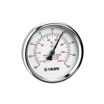 Termometr do instalacji chłodniczych. Przyłącze środkowe, tylne 1/2", tylne 45 mm, -30-50 st. C