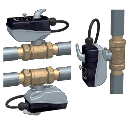 Trójdrożny zawór kulowy z siłownikiem. Z izolacją dla instalacji grzewczych i chłodniczych 1 1/4", czas zadziałania 50s