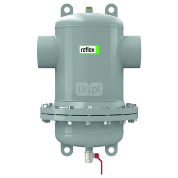Separator mikropęcherzy REFLEX D 323.9 R, 10 bar / 110'C, z kołnierzem rewizyjnym, kolor: szary