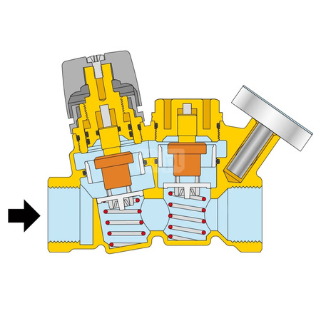 Termostatyczny zawór do cyrkulacji c.w.u. 3/4" z termometrem