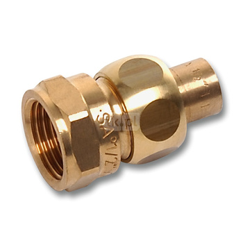 Śrubunek SANHA 4340g trzyczęść., brąz, 22 mm x 3/4'' (lw x GW)