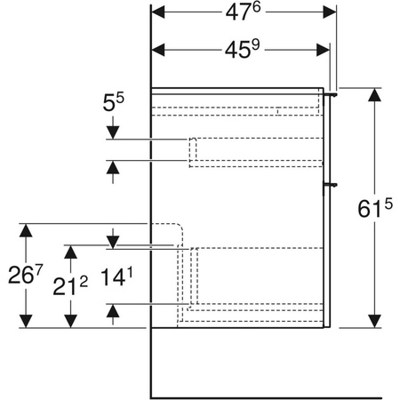 Szafka iCon pod umywalkę podwójną, z czterema szufladami 118,4 cm x 61,5 cm x 47,6 cm, biały / lakierowany na wysoki połysk, biały / matowy
