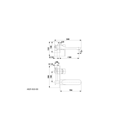 Bateria umywalkowa ścienna KFA Armatura HALIT, chrom, montaż podtynkowa