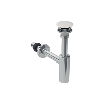 Odpływ umywalkowy z syfonem, pokrywą odpływu i uszczelką, odpływ poziomy, korek ceramiczny