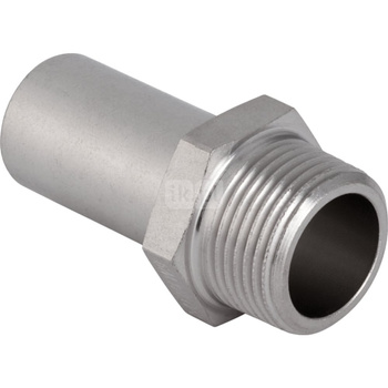 Przedłużka GEBERIT Mapress Edelstahl z gwintem zewn., stal nierdzewna, 18 mm x 1/2'' (końcówka wciskowa x GZ)