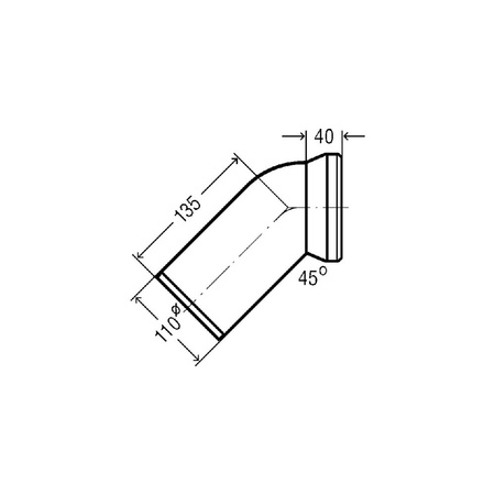 Łuk przyłączeniowy 45 st. przeznaczenie: WC, tworzywo sztuczne, nr wzoru 3812 DN: 100 wykonanie: pergamon/kamea