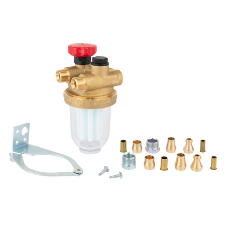 Filtr olejowy AFRISO Z500Sidwururowy fi 3/8''/3/8'' GW x GZ, z wkładem plastikowym, maks. przepływ 200 l/h