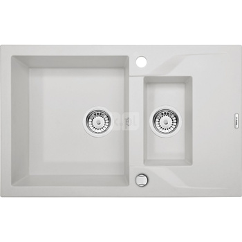 Deante Andante Zlewozmywak 1,5-komorowy z krótkim ociekaczem - alabaster