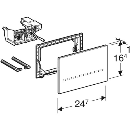 Elektroniczny zestaw uruchamiający WC Geberit, Sigma80, 12cm, szkło czarne