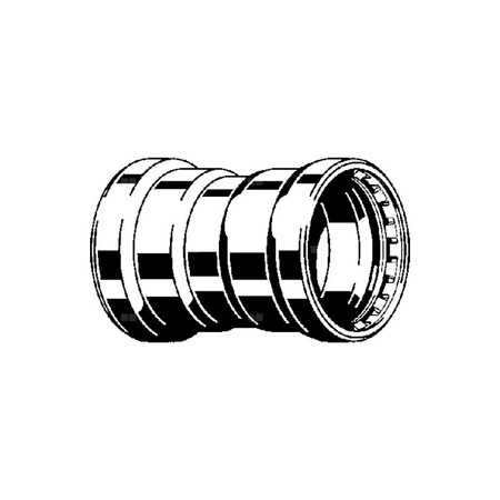 Mufa Megapress VIEGA 4215XL Jednoczęściowy, stal (Cynk/nikiel) / stal, DN 100 (mz x mz), 200 mm, (głębokość: 40 mm) z uszczelką