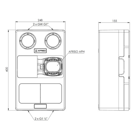Grupa pompowa AFRISO PrimoTherm K 180-1 DN 25 AP GZ x GW 1 1/2'' x 1'', z izolacją, z pompą obiegową