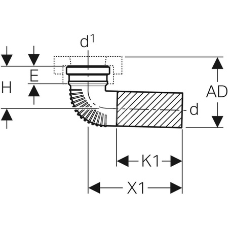 Przyłącze dachowe Geberit poziome d110 z izolacją i kielichem
