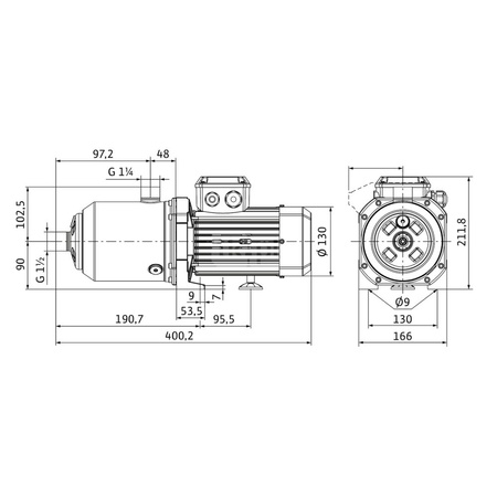 Wysokociśnieniowa pozioma pompa do wody Wilo-MEDANA CH1-L.1002-1/E/E/10T