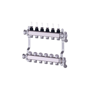 Rozdzielacz OBJECT z rotametrami - 6 obiegów