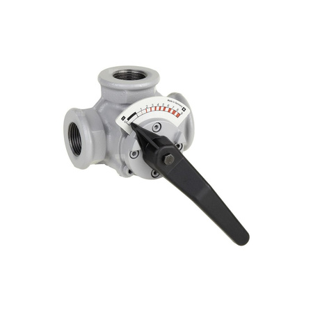 Zawór 3-drogowy mieszający, gwintowany, przelot kątowy, DN 20, PN6, kv=6,3 m³/h