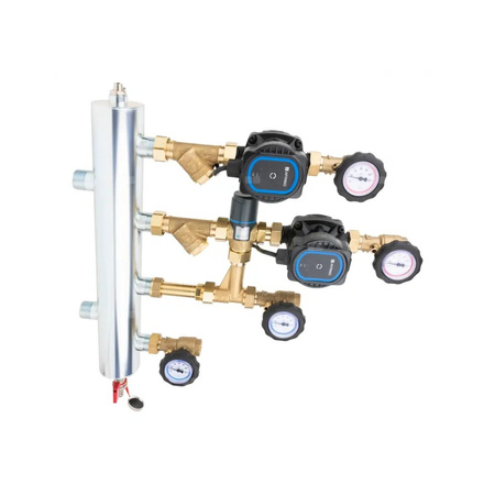 Grupa pompowa AFRISO BPS 901 AP GZ x GW 1'' x 3/4'', z zaworem termostatycznym, z pompą obiegową