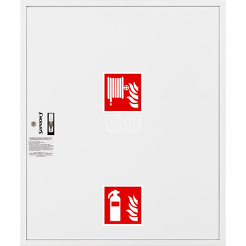 Hydrant DN25 FIT zawieszany z miejscem na gaśnice pod zwijadłem, wąż 30 m, zamek patent, RAL 9003