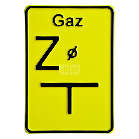 Tabliczka oznaczeniowa z aluminium "KG" (kurek główny, gaz)